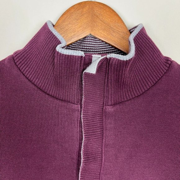 Hugo Boss Sweater Mens Medium Maroon‎ Regular Fit Pullover Mock Neck Long Sleeve - Picture 3 of 13
